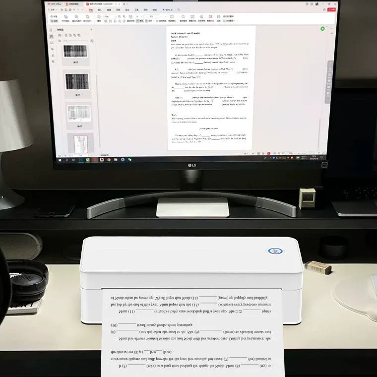 đ¨ī¸ Portable A4 Thermal Printer, Wireless Bluetooth Inkless Printer Compatible with iOS Android Laptop, Travel Business Home School Tattoo Document Printing