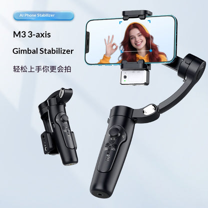 📱 3-Axis AI Phone Gimbal Stabilizer, Smart AI Face Tracking & Gesture Control Handheld Smartphone Gimbal, 280g Load Vlog Live Stream Video Stabilizer for iPhone Android